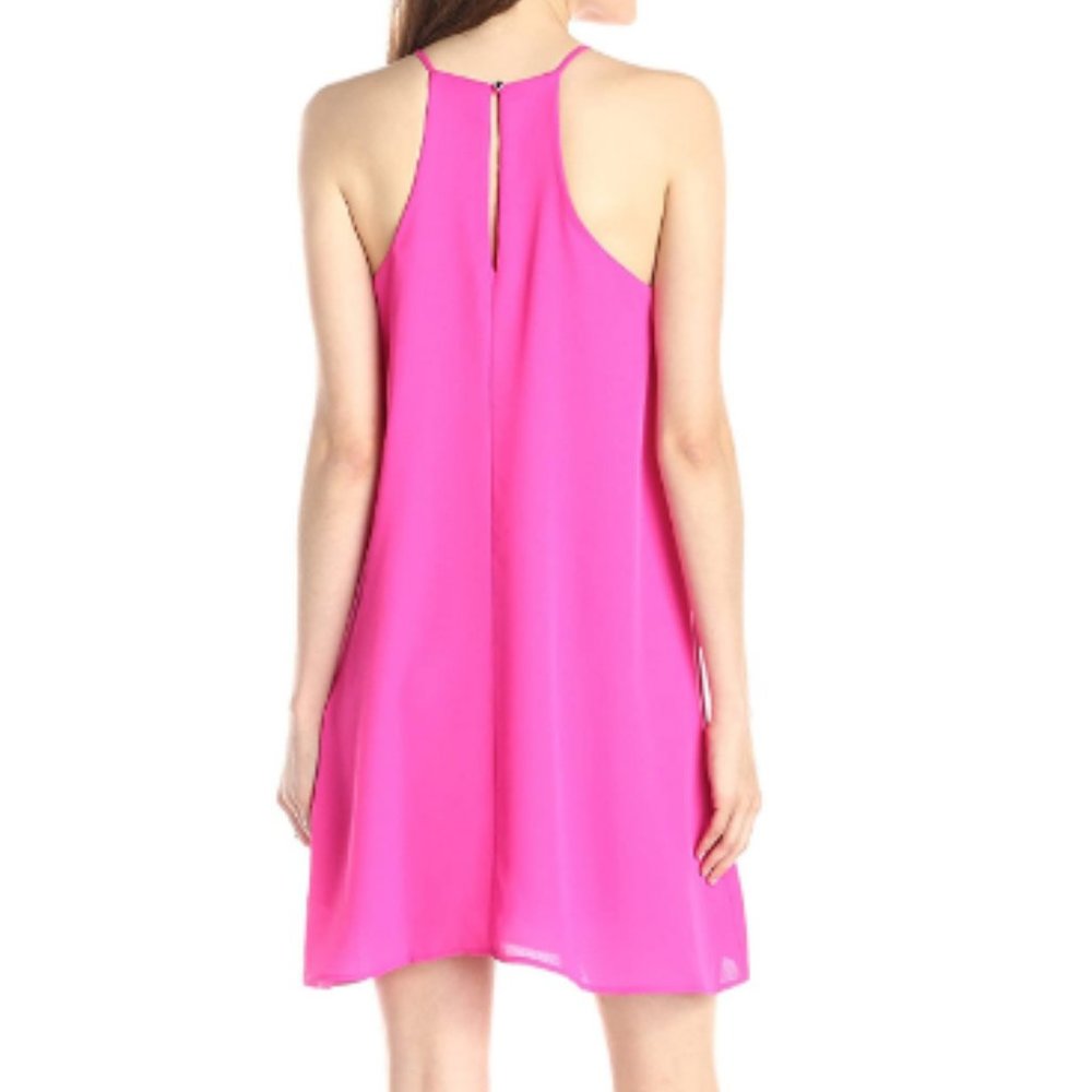 Everly Solid Elisa Pink Sleeveless Shift Dress - Picture 2 of 8